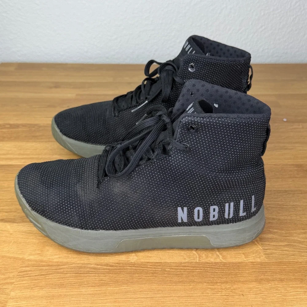 NOBULL High-Top Trainer Black Gum Training Shoes Size 8